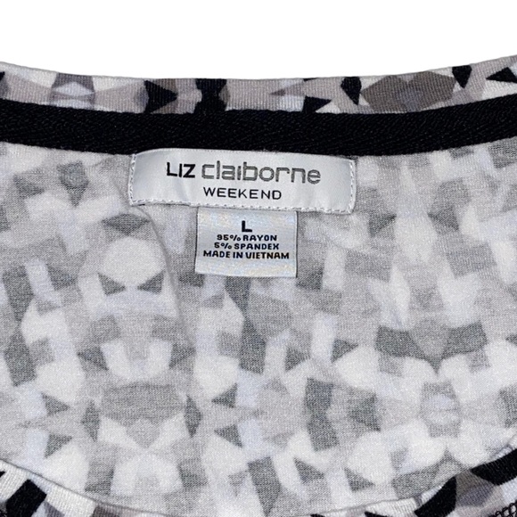 Liz Claiborne Wknd Abstract Geometric Multi-Colored Top - Women’s Large - Picture 11 of 12